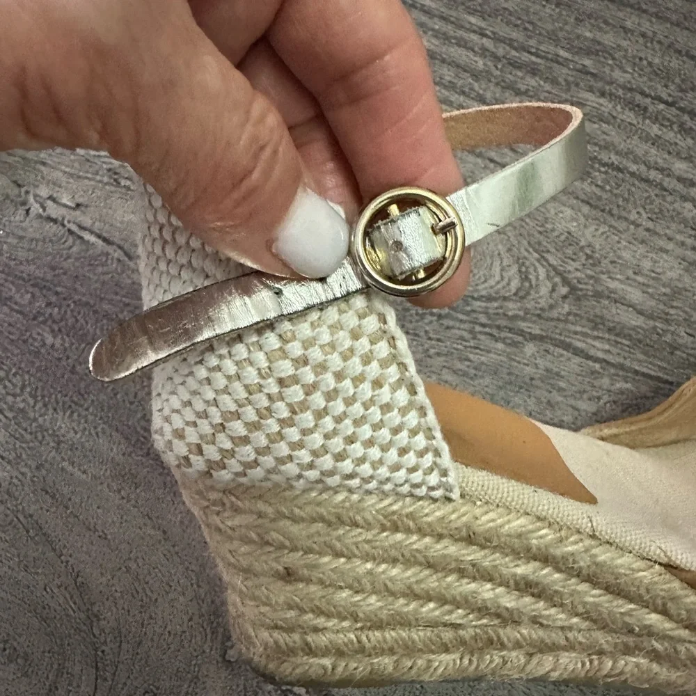 Kanna Brown and‎ Cream Espadrille Wedges